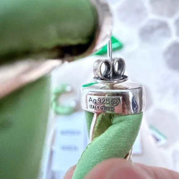 Bottega Veneta Pistachio Twisted Hoop Earrings - Picture 3 of 4